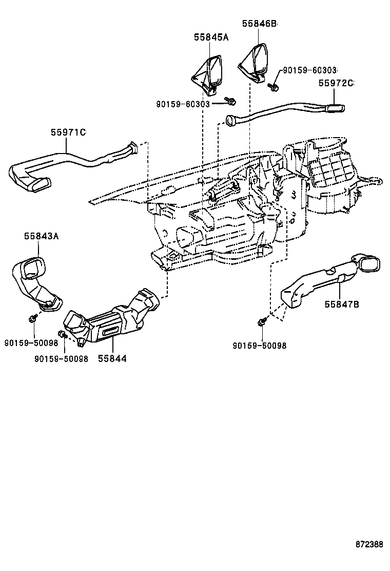 55844-60110 DUCT, HEATER TO REGISTER, NO.2 product image