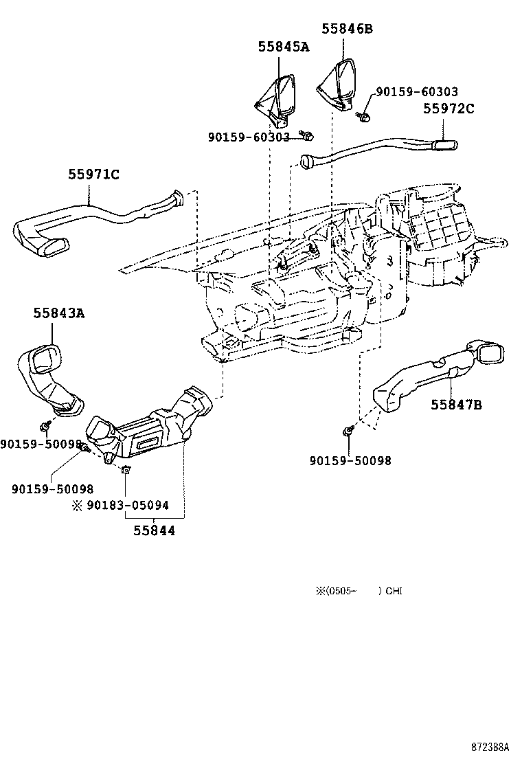 55846-0G010 DUCT, HEATER TO REGISTER, NO.4 product image
