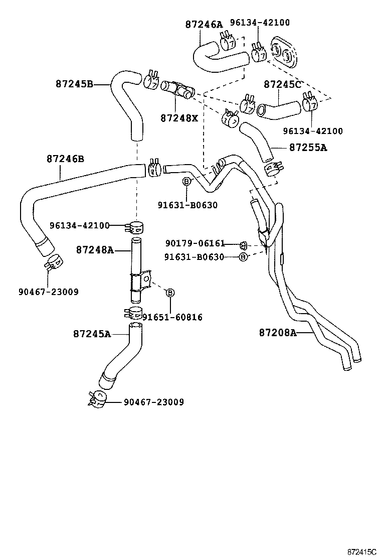 87245-6A050 HOSE, HEATER WATER, OUTLET A product image