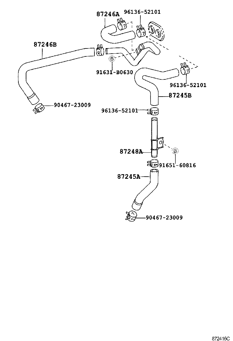 87245-6A270 HOSE, HEATER WATER, OUTLET A product image