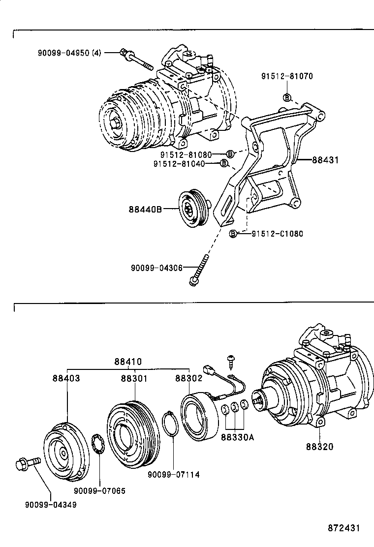88431-37031 BRACKET, COMPRESSOR MOUNTING, NO.1 product image