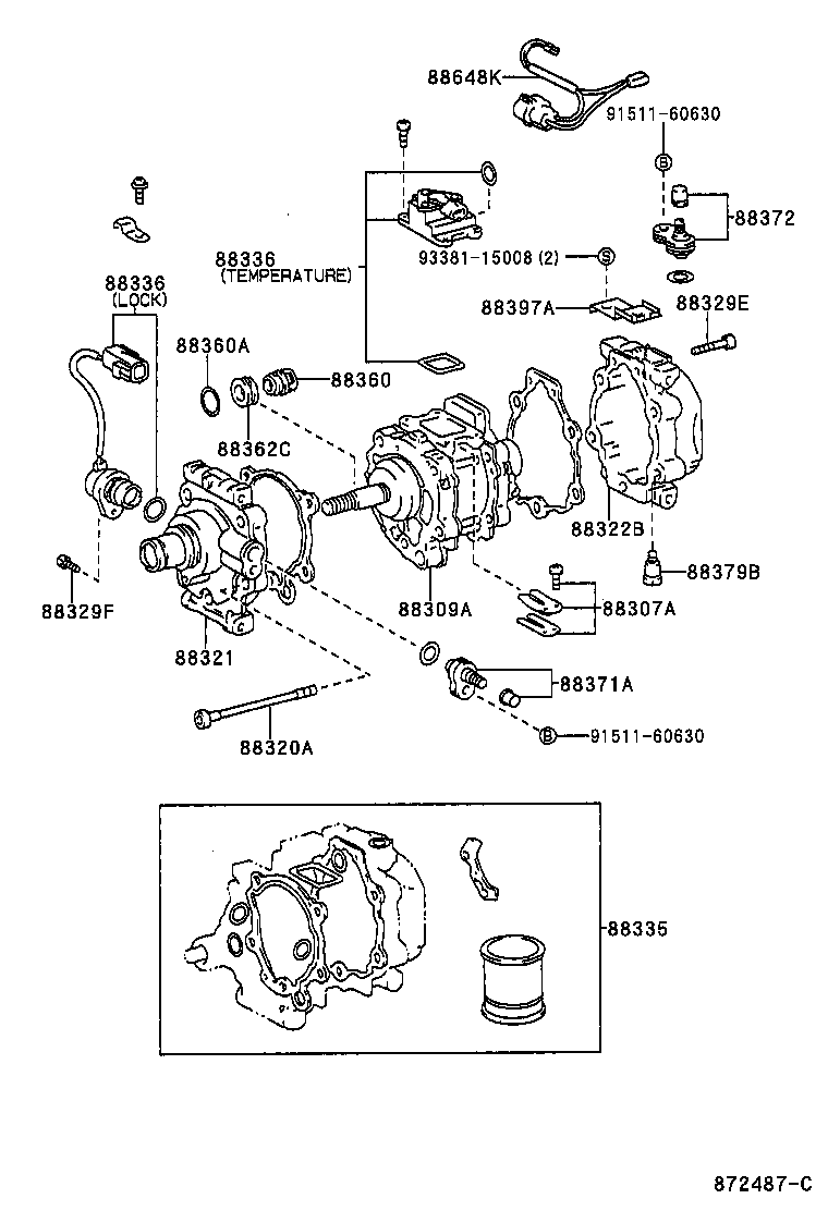 88431-12600 BRACKET, COMPRESSOR MOUNTING, NO.1 product image