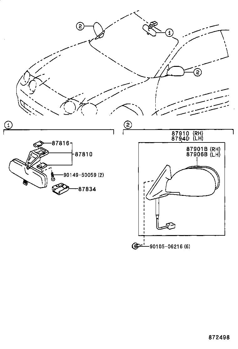 87931-2D130 MIRROR SUB-ASSY, OUTER REAR VIEW, RH product image