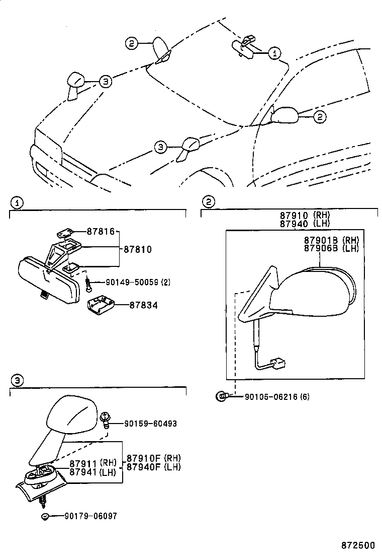 87941-20290 GASKET, OUTER REAR VIEW MIRROR, LH product image