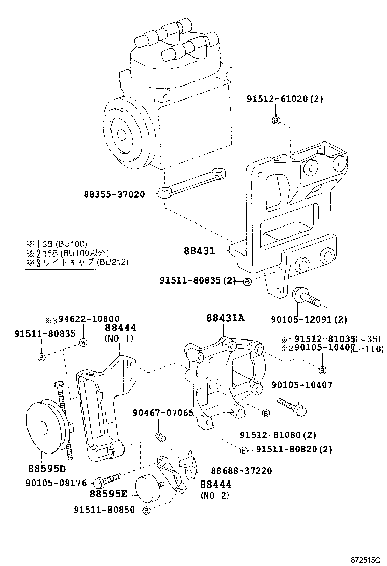 88431-37031 BRACKET, COMPRESSOR MOUNTING, NO.1 product image