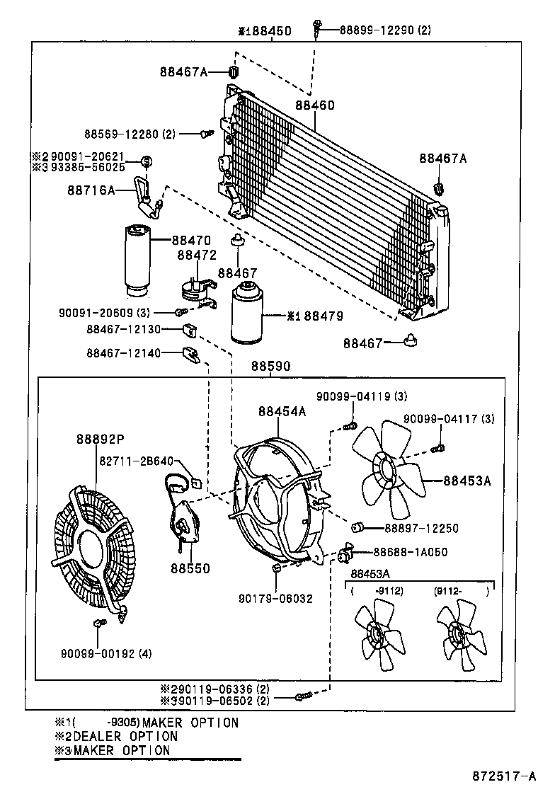 Toyota 88550-12130 MOTOR ASSY, BLOWER (FOR CONDENSER)