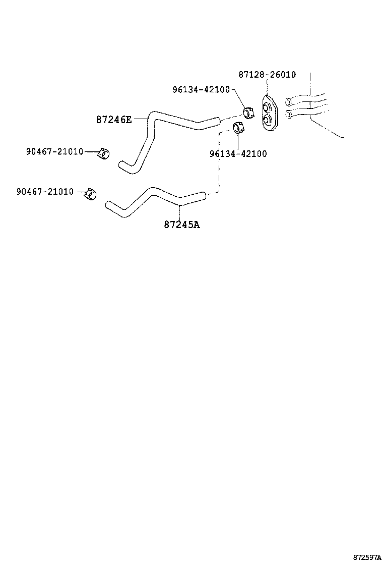 87245-26740 HOSE, HEATER WATER, OUTLET A product image