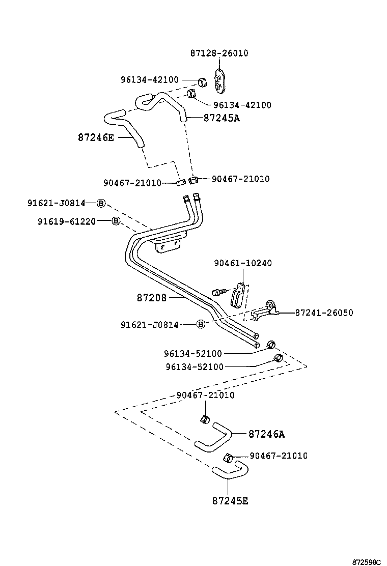 87245-26740 HOSE, HEATER WATER, OUTLET A product image