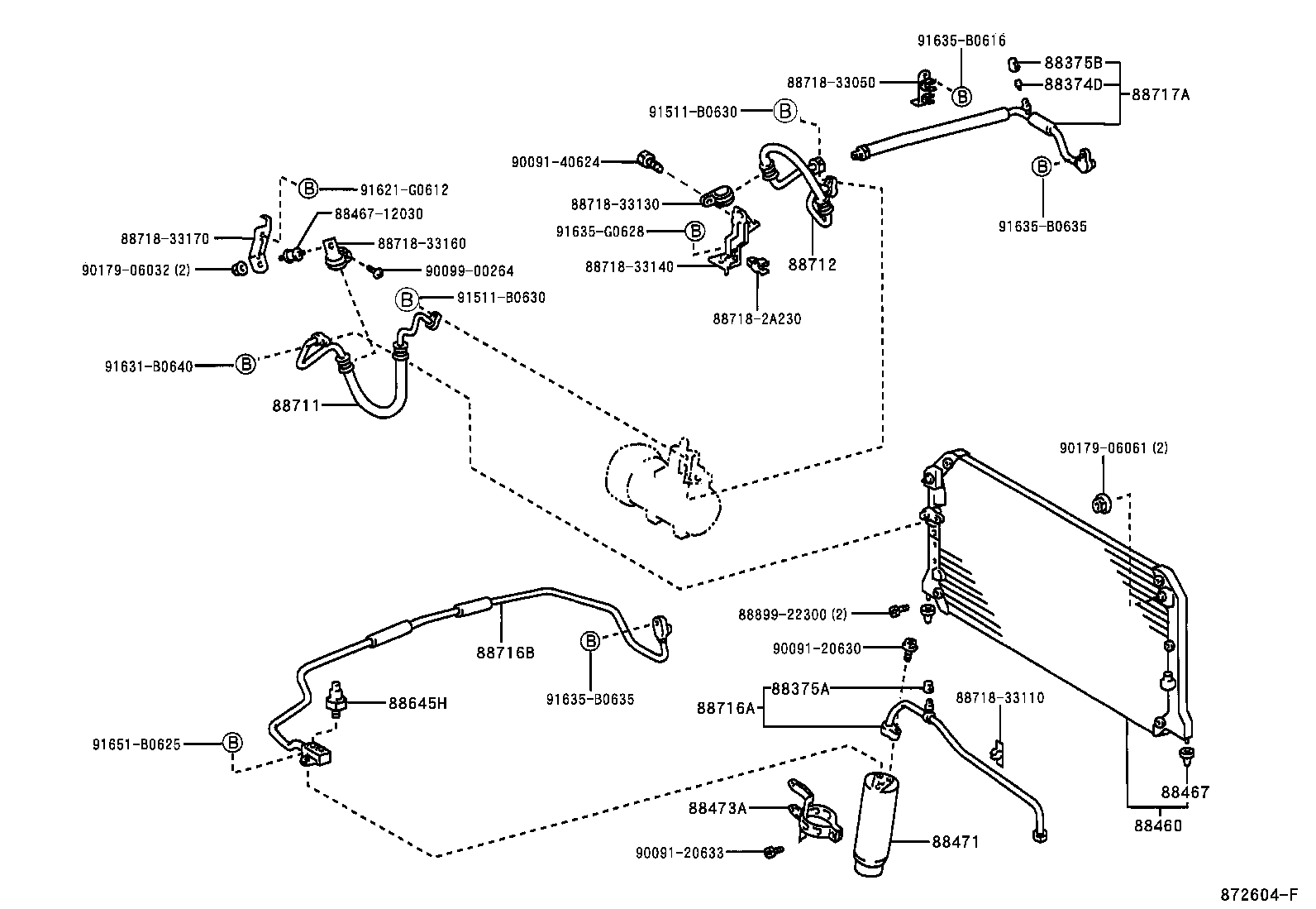 88688-33240 BRACKET, COOLER REFRIGERANT HOSE, NO.2 product image