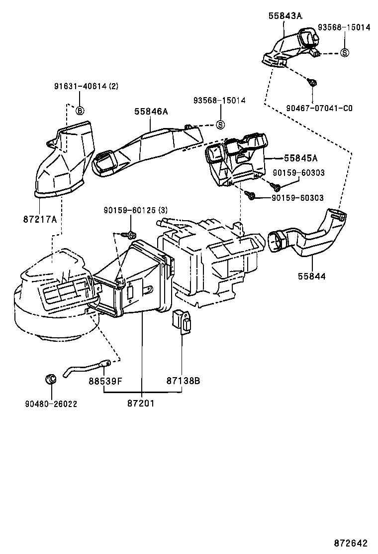 55844-13010 DUCT, HEATER TO REGISTER, NO.2 product image