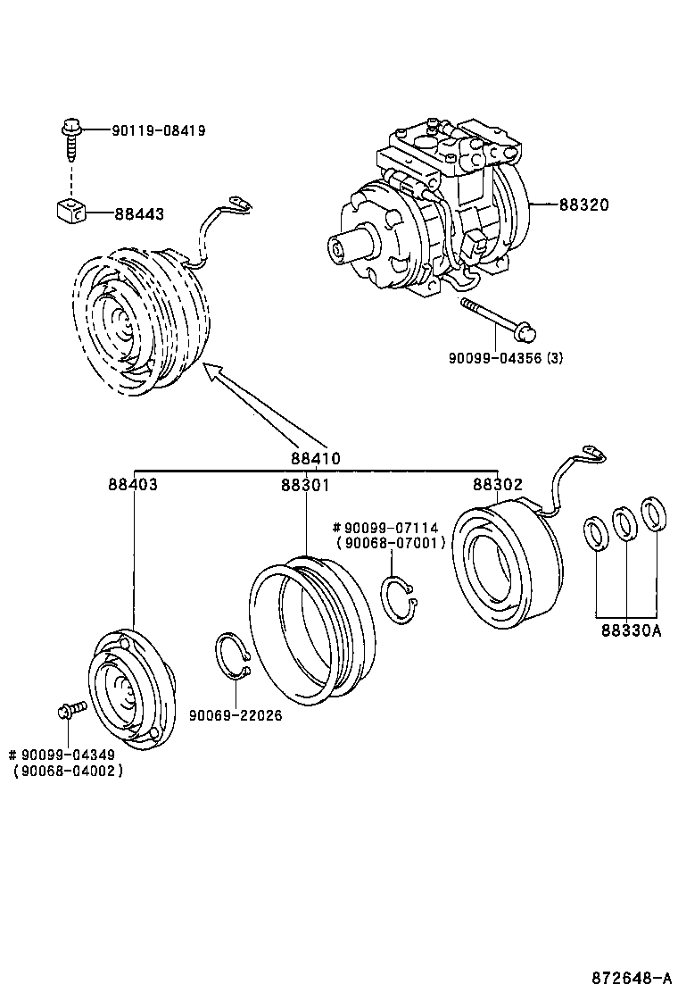 Toyota 88411-06050 STATOR SUB-ASSY, MAGNET CLUTCH