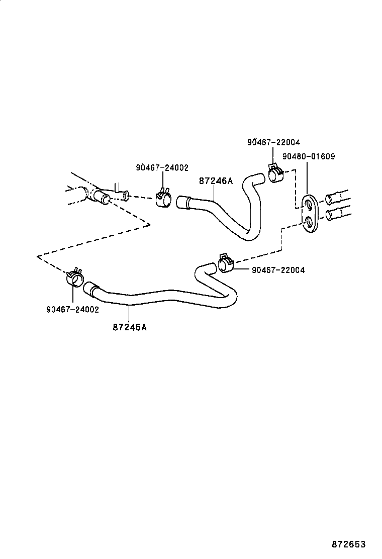 87245-06130 HOSE, HEATER WATER, OUTLET A product image