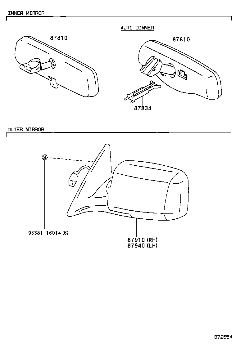 87818-06010 COVER, INNER REAR VIEW MIRROR STAY HOLDER product image