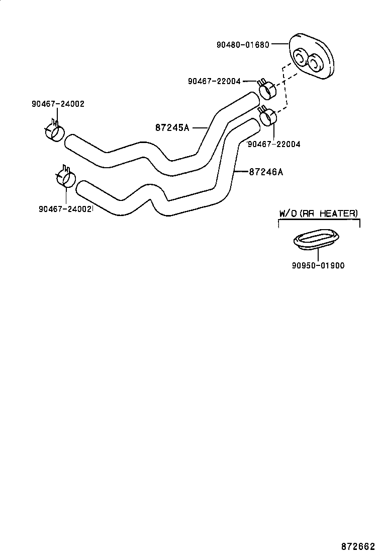 87245-44450 HOSE, HEATER WATER, OUTLET A product image