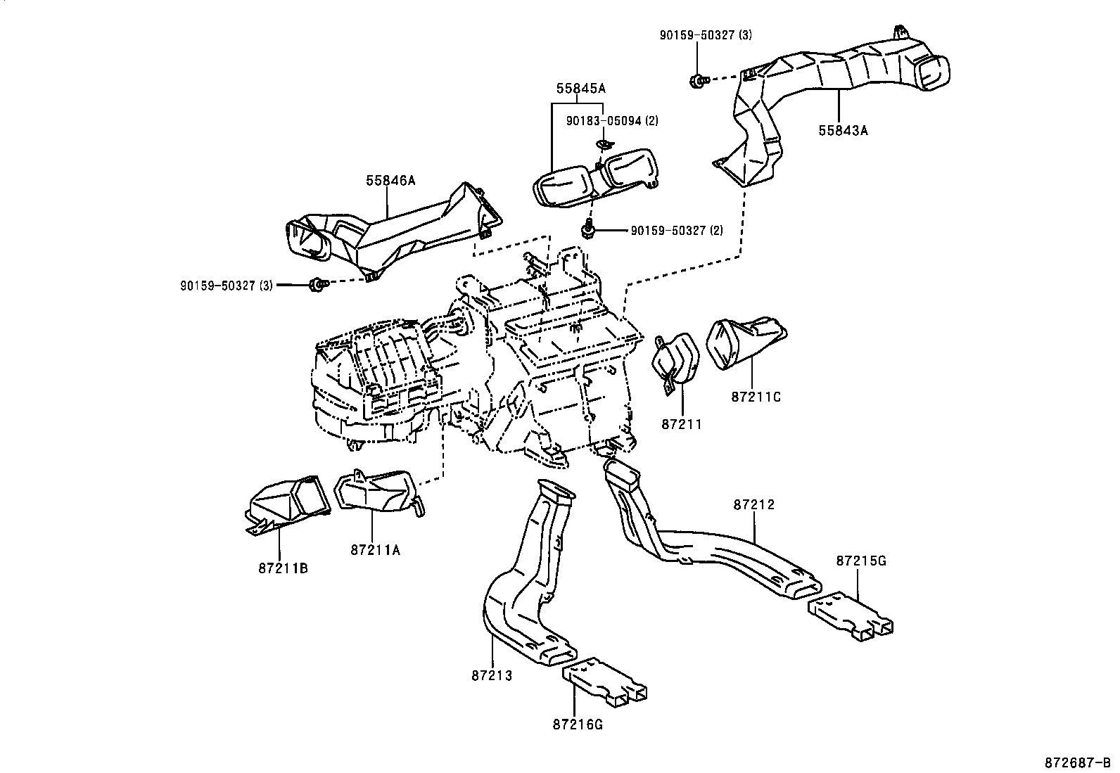 55846-51010 DUCT, HEATER TO REGISTER, NO.4 product image