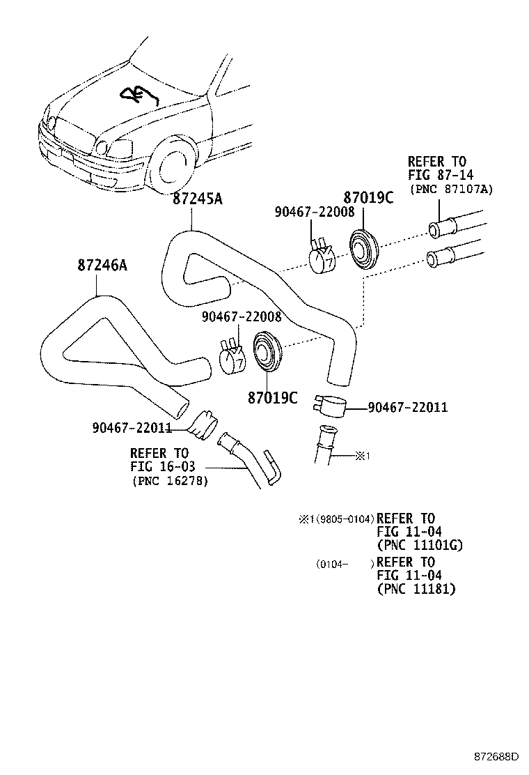 87245-51130 HOSE, HEATER WATER, OUTLET A product image