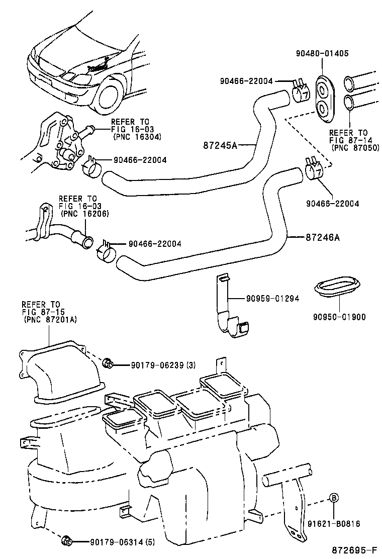 87245-44720 HOSE, HEATER WATER, OUTLET A product image