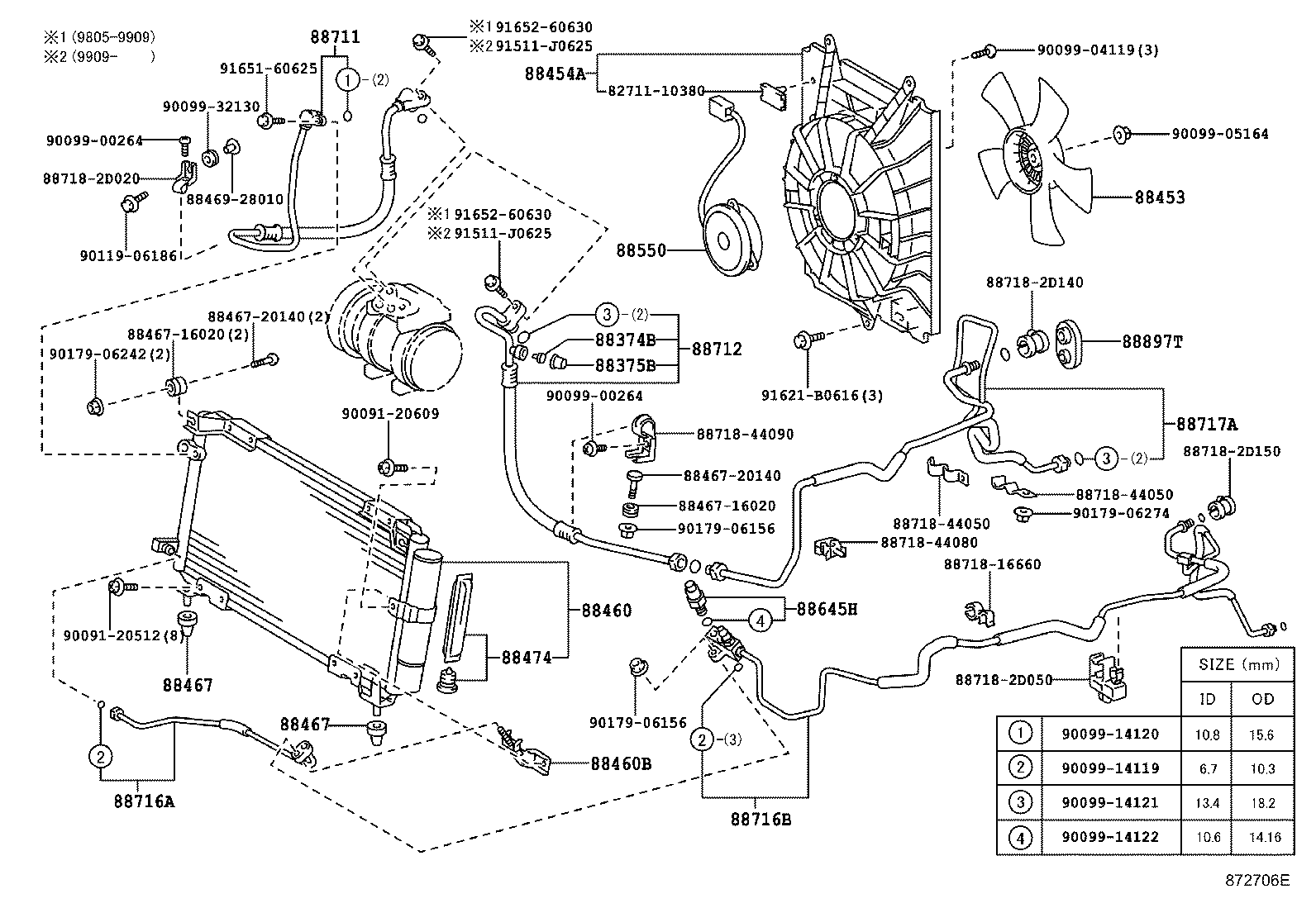 88710-44630 TUBE ASSY, AIR CONDITIONER product image
