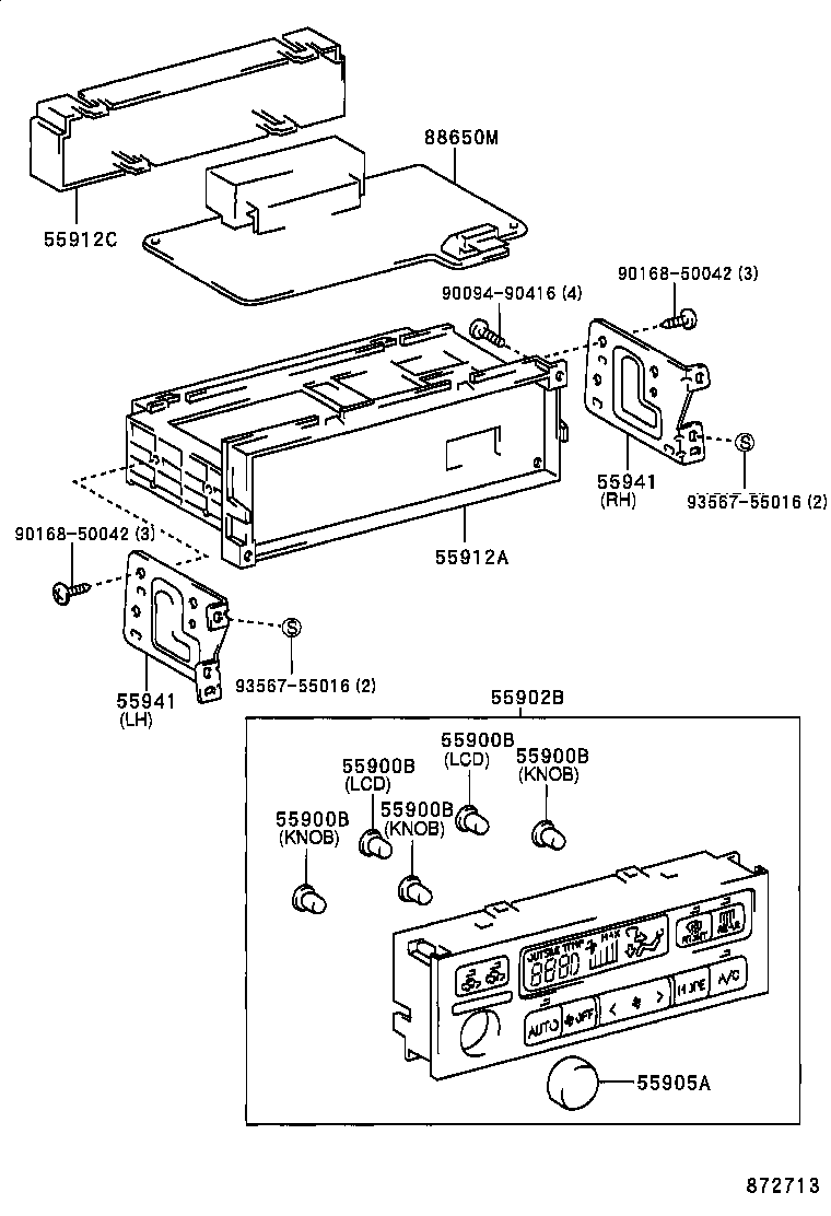 55902-33250 CONTROL SUB-ASSY, HEATER product image