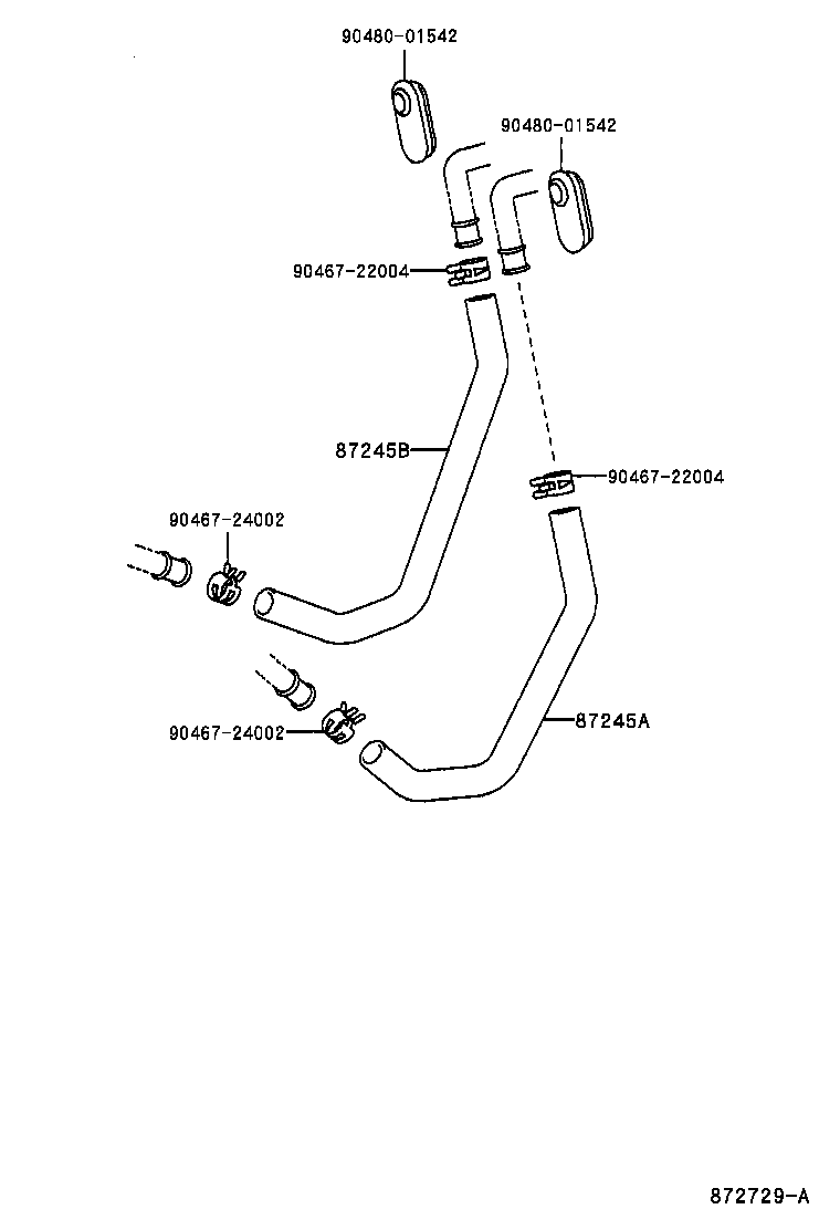 87245-42061 HOSE, HEATER WATER, INLET B product image
