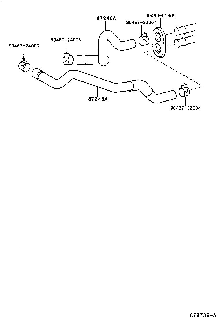 87245-32420 HOSE, HEATER WATER, OUTLET A product image