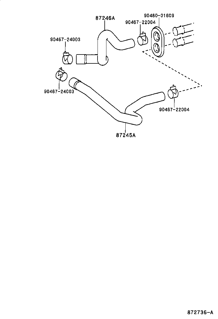 87245-32420 HOSE, HEATER WATER, OUTLET A product image