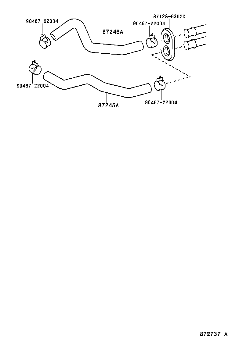 87245-32420 HOSE, HEATER WATER, OUTLET A product image