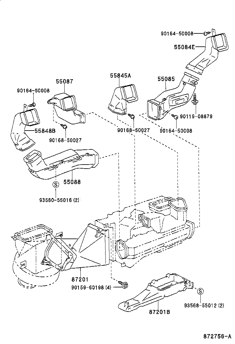55848-60020 DUCT, HEATER TO REGISTER, NO.6 product image
