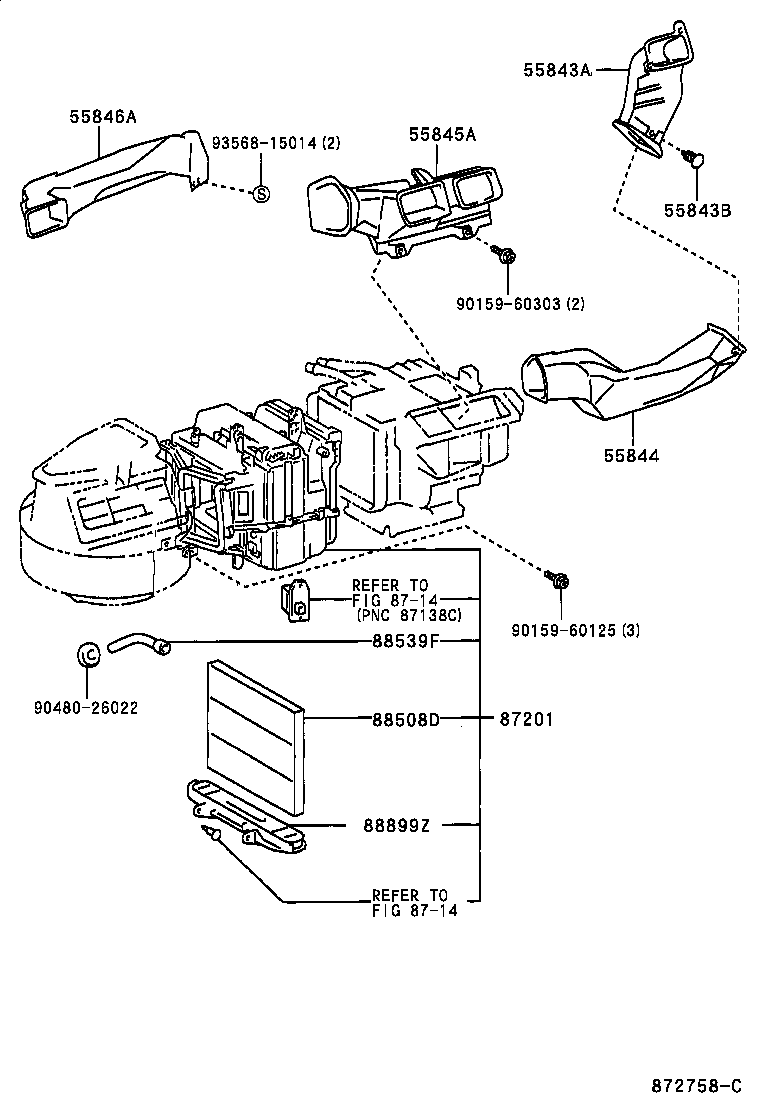 55844-12400 DUCT, HEATER TO REGISTER, NO.2 product image
