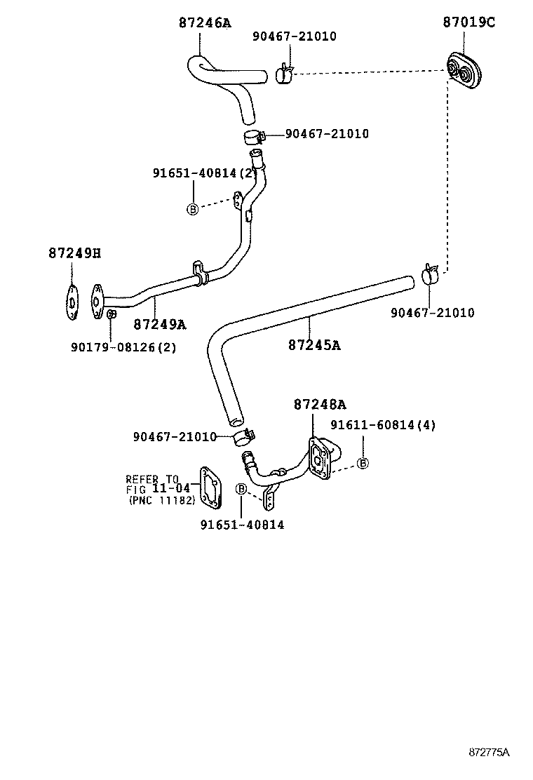 87245-35890 HOSE, HEATER WATER, OUTLET A product image