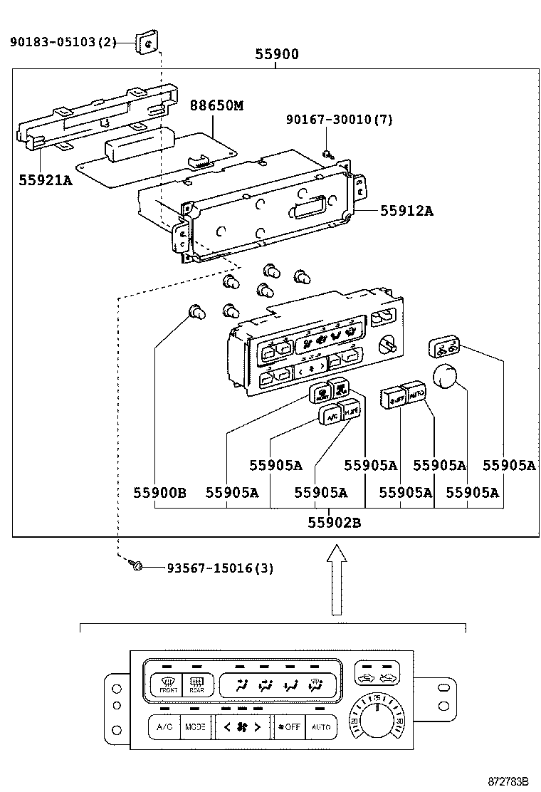 55909-20190 CABLE SUB-ASSY, AIRMIX DAMPER CONTROL product image