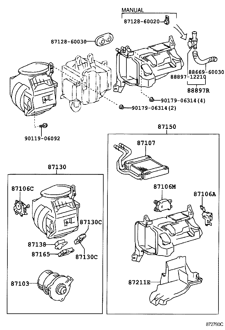 87150-60434 RADIATOR ASSY, HEATER product image