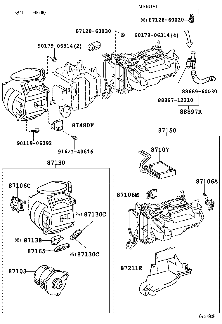 55909-60090 CABLE SUB-ASSY, AIRMIX DAMPER CONTROL product image