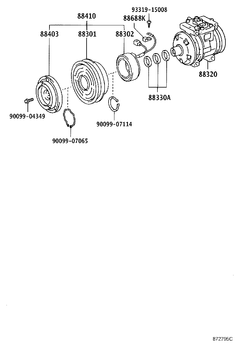 Toyota 88320-35600 COMPRESSOR ASSY, COOLER