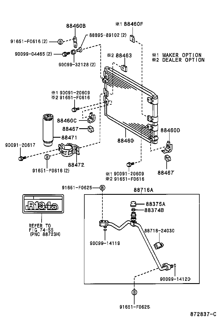 Toyota 88463-35120 BRACKET, COOLER CONDENSER, NO.1