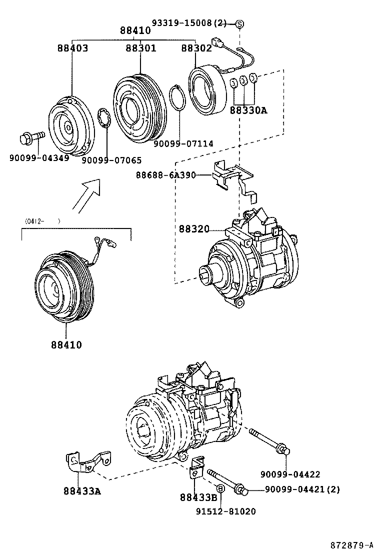 Toyota 88320-60680 COMPRESSOR ASSY, COOLER