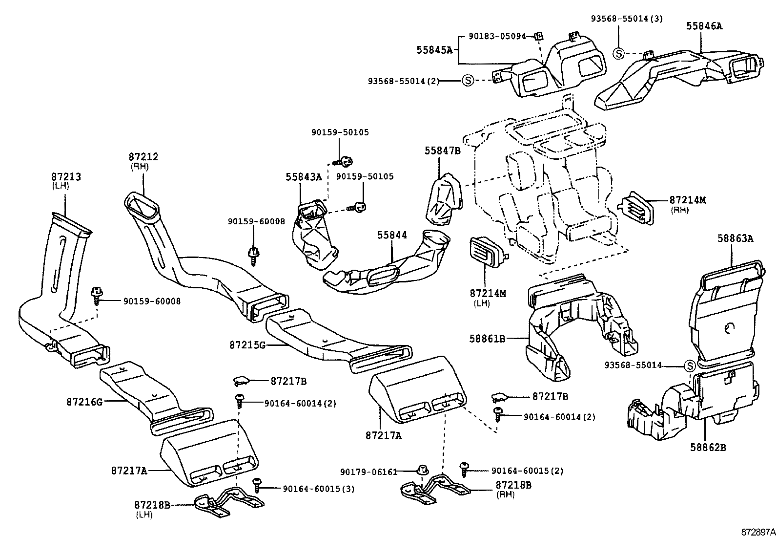 55844-40020 DUCT, HEATER TO REGISTER, NO.2 product image