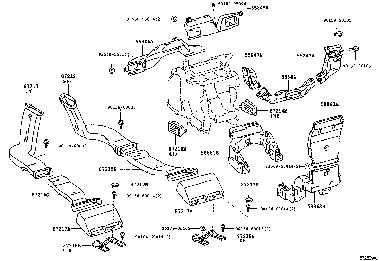 55844-40020 DUCT, HEATER TO REGISTER, NO.2 product image
