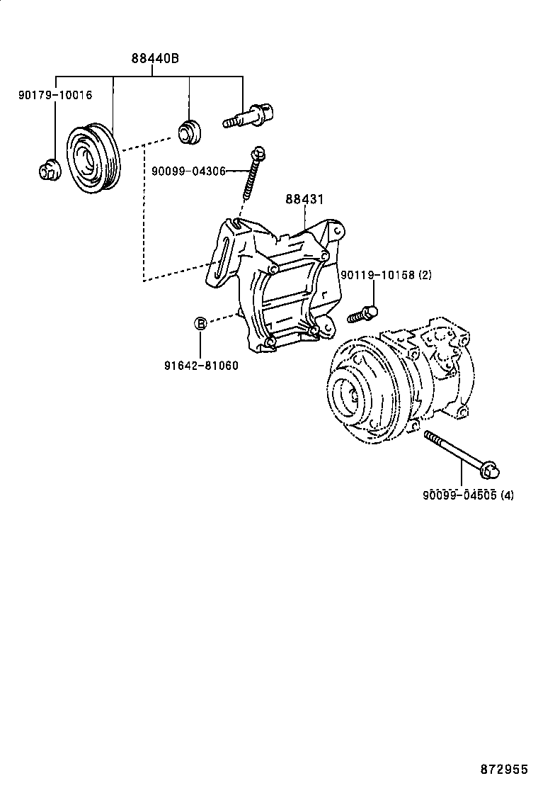 88431-53010 BRACKET, COMPRESSOR MOUNTING, NO.1 product image