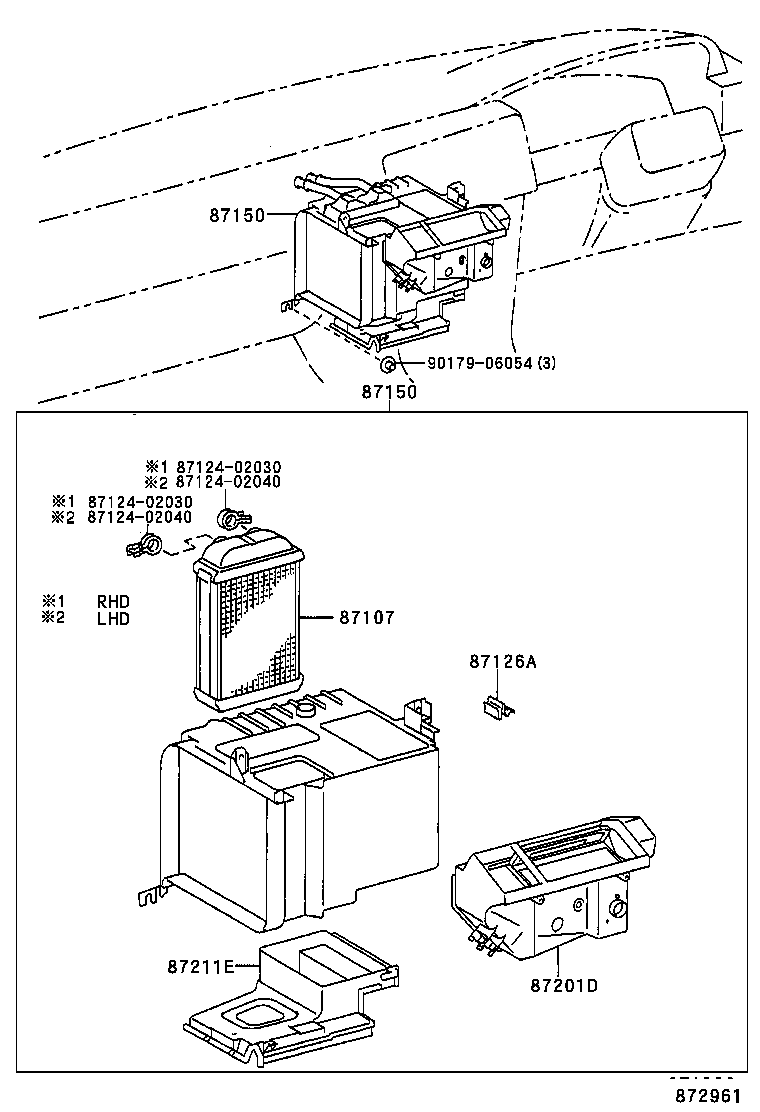 87107-02070 UNIT SUB-ASSY, HEATER RADIATOR product image
