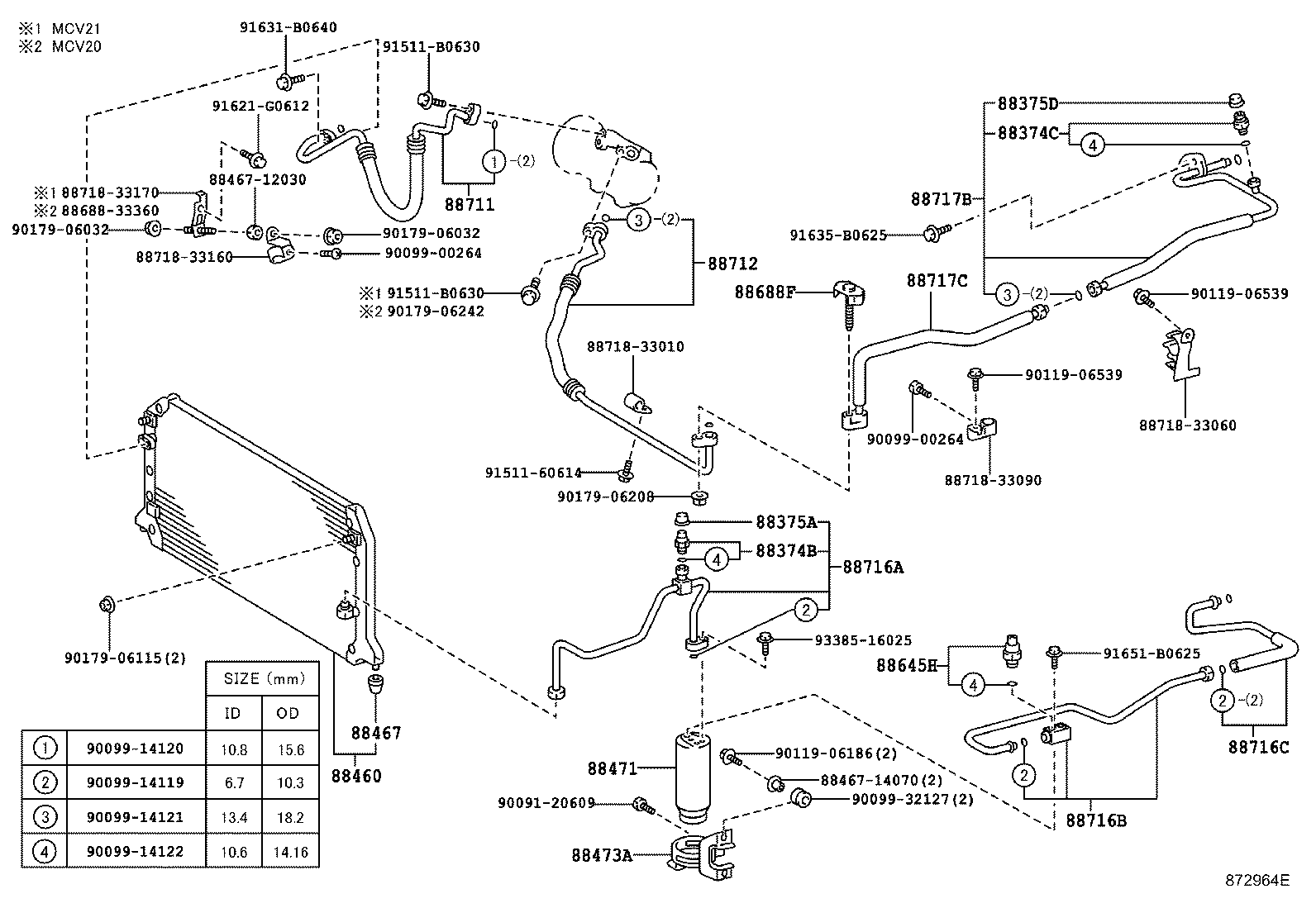 88717-33210 PIPE, COOLER REFRIGERANT SUCTION, C product image