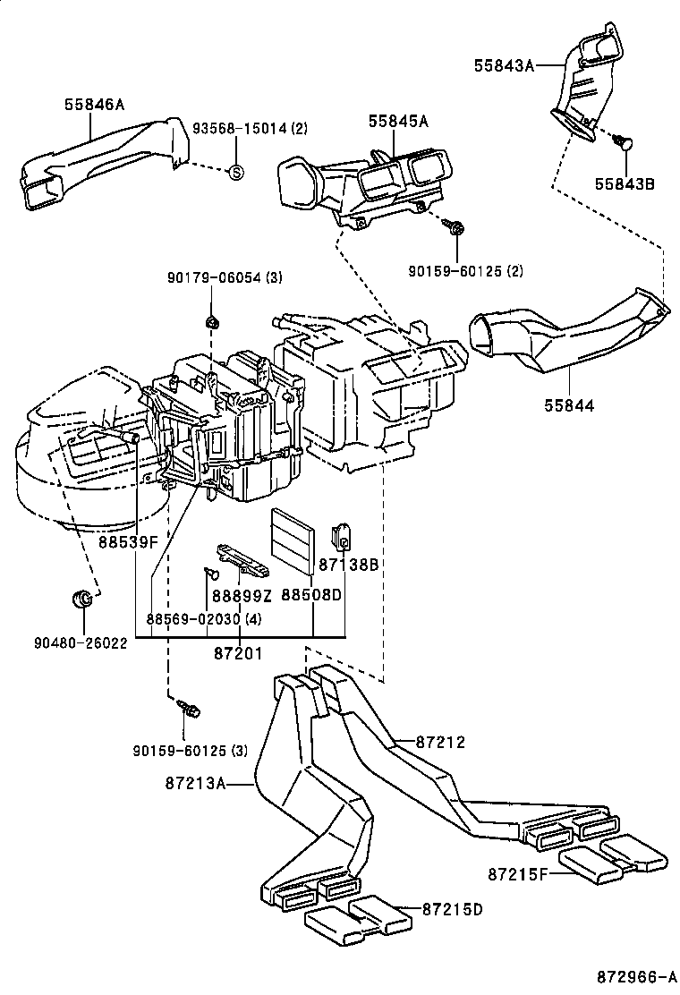55846-02030 DUCT, HEATER TO REGISTER, NO.4 product image