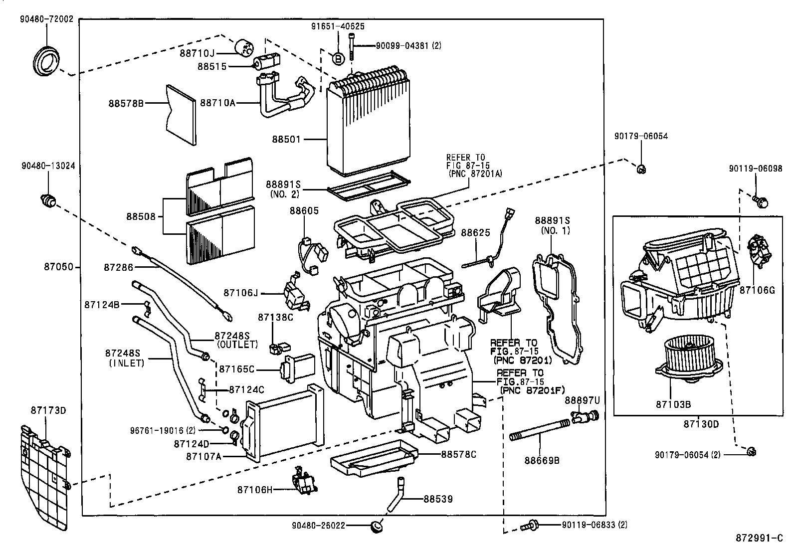 87106-33140 SERVO SUB-ASSY, DAMPER(FOR MODE) product image