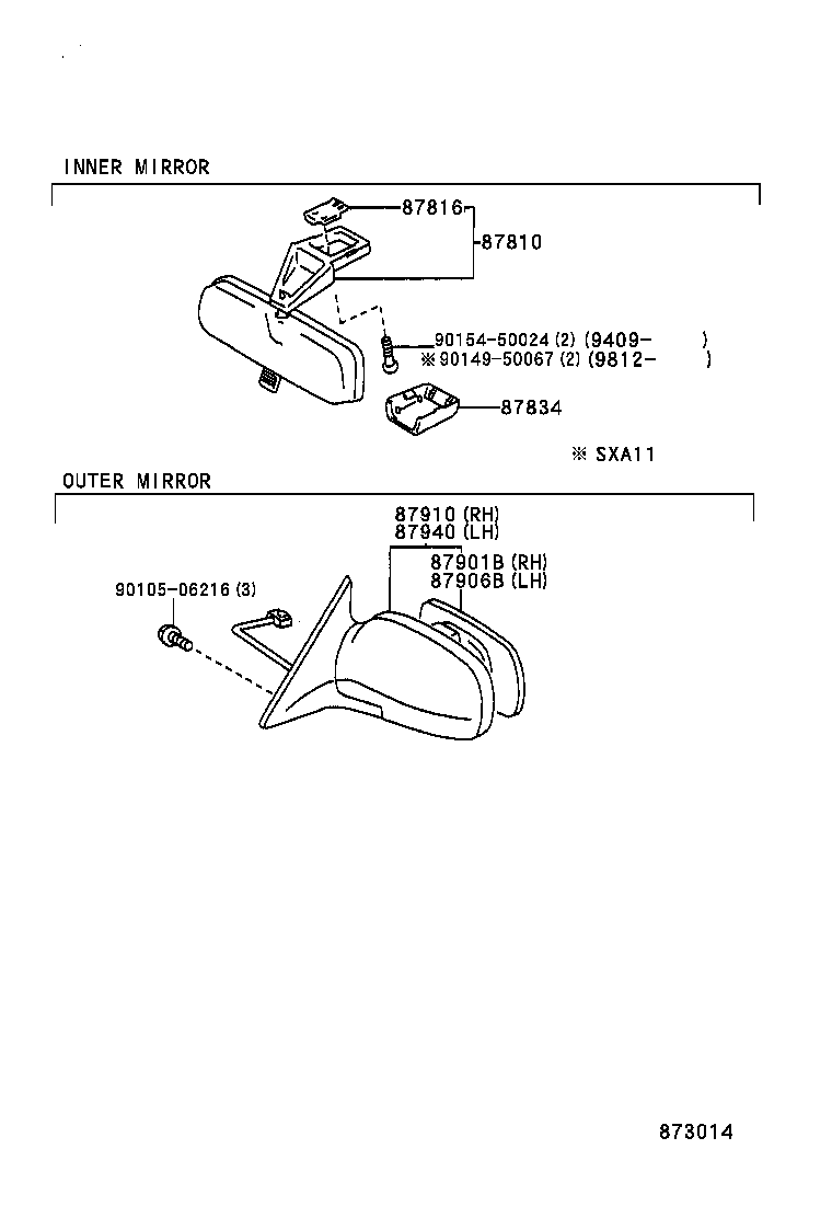 87931-42210 MIRROR SUB-ASSY, OUTER REAR VIEW, RH product image