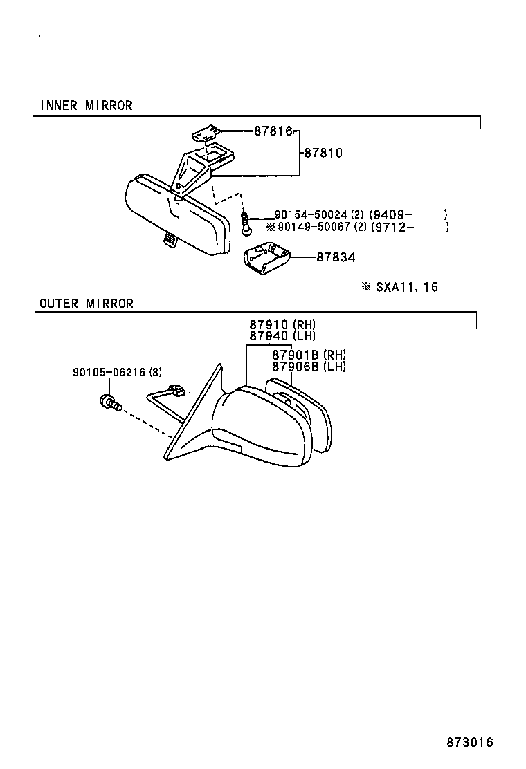 87931-42150 MIRROR SUB-ASSY, OUTER REAR VIEW, RH product image
