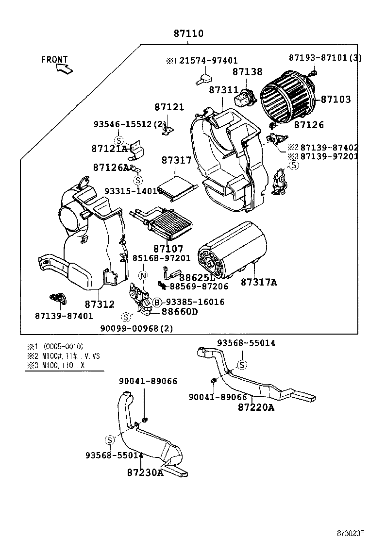 87103-97201 MOTOR SUB-ASSY, HEATER BLOWER, W/FAN product image