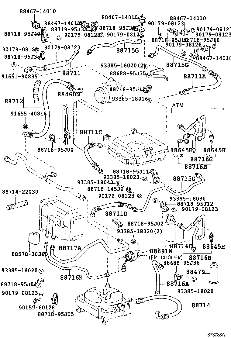 88711-95J27 HOSE, COOLER REFRIGERANT DISCHARGE, NO.1 product image
