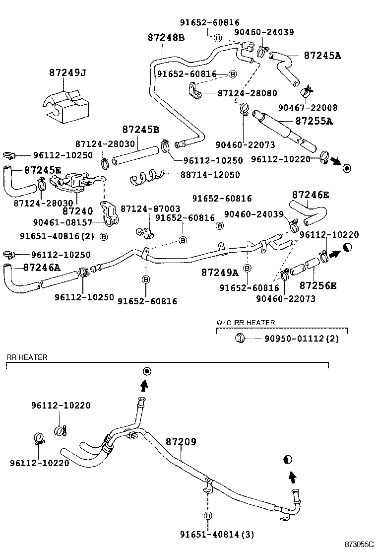 87245-28480 HOSE, HEATER WATER, OUTLET A product image