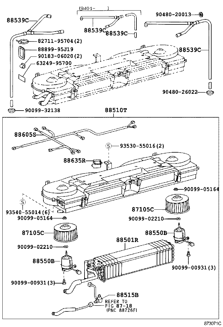 88501-26041 EVAPORATOR SUB-ASSY, COOLER, NO.1 product image