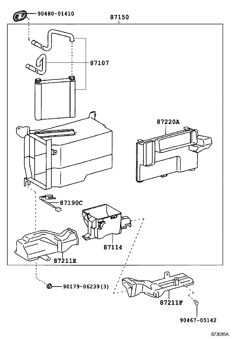 87150-28541 RADIATOR ASSY, HEATER product image